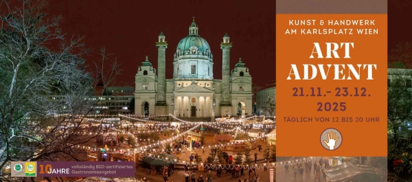 Besuchen Sie uns am ART ADVENT vor der Karlskirche!
